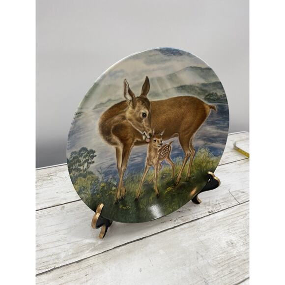 1985 Edwin M Knowles Signs of Love A Reassuring Touch #6 Deer Wildlife Plate - Picture 8 of 12
